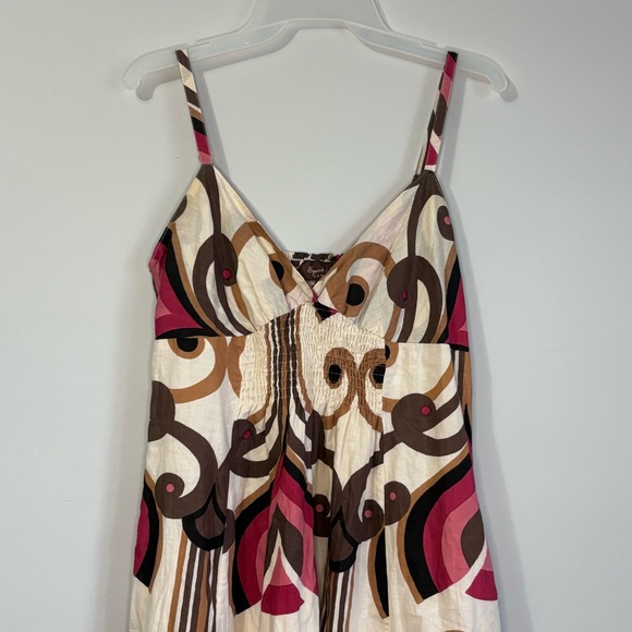 Speed Control Y2K Ruched Swirl Print Babydoll Dress - Picture 3 of 5